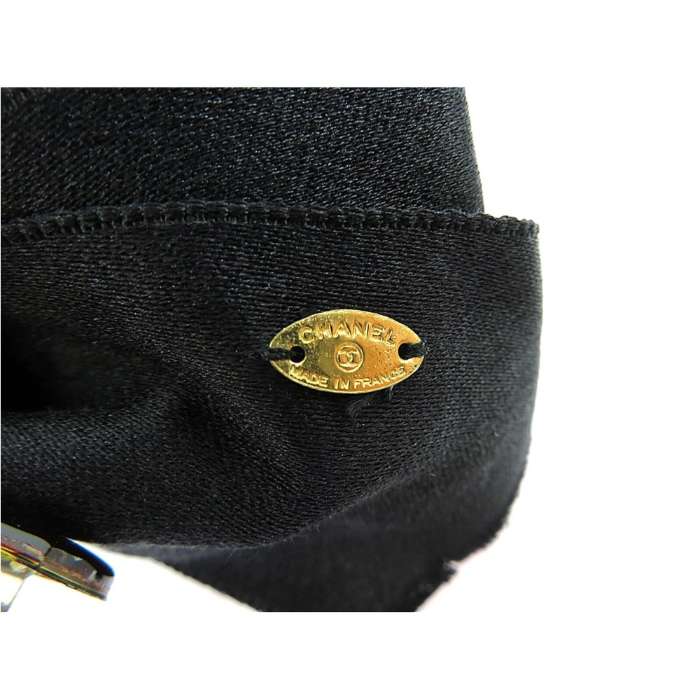 CHANEL Elegant Black Satin Hair Bow - Picture 8 of 9
